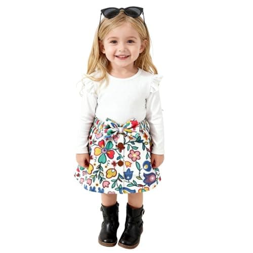 A.T.U.N. (ALL THINGS UBER NICE) Stylish Winter-Ready Girls Dress | Round Neck with Long Sleeve and Bow Detail | Warm & Trendy Outfit