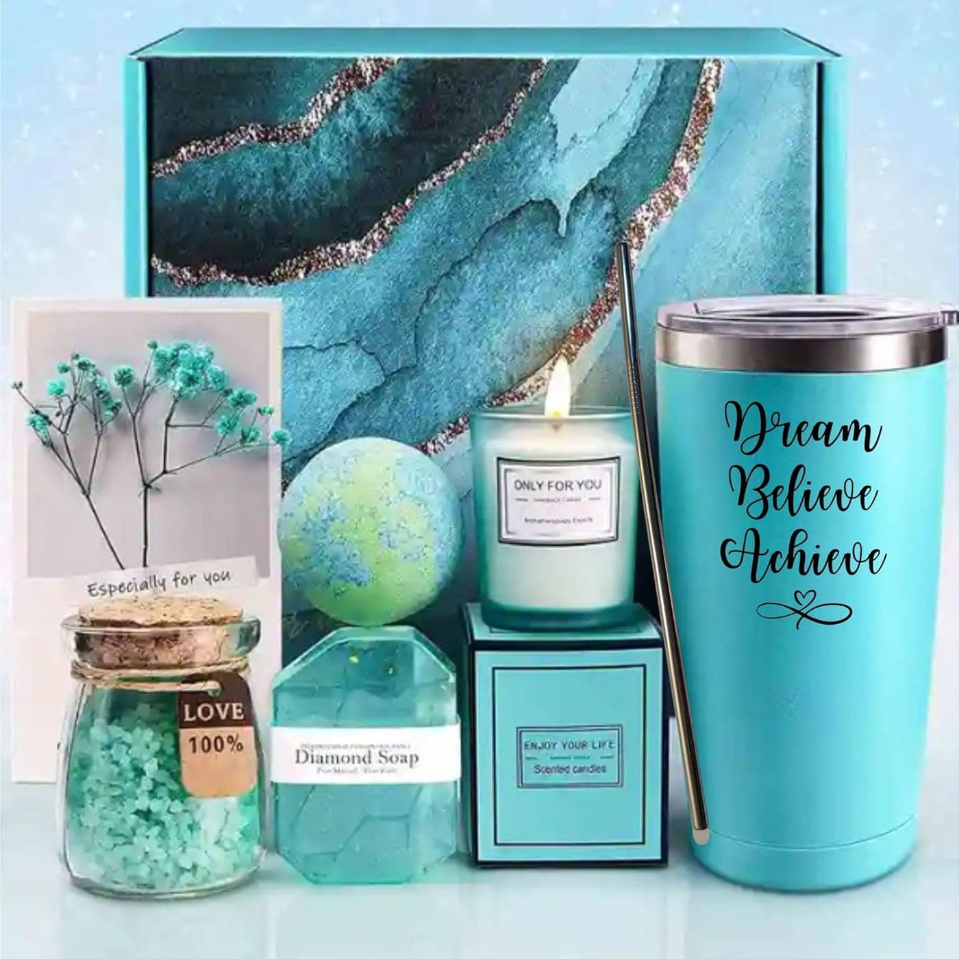 SABR Pamper Gift Set for Women 9 items Pamper Self Care Bath Set for Birthday Baby Shower Leaving Thank You gift candles gifts for women sister mum birthday gifts pamper gifts for women