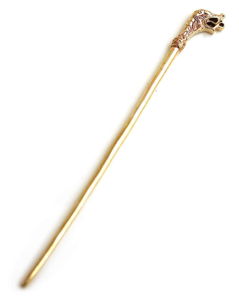 Bronze Norse Viking Naga Snake Serpent King Head Hair Pin, Hair Stick Medieval Hair Accessories for Women Girls, Heathen Jewelry (6.89, Naga/Snake)