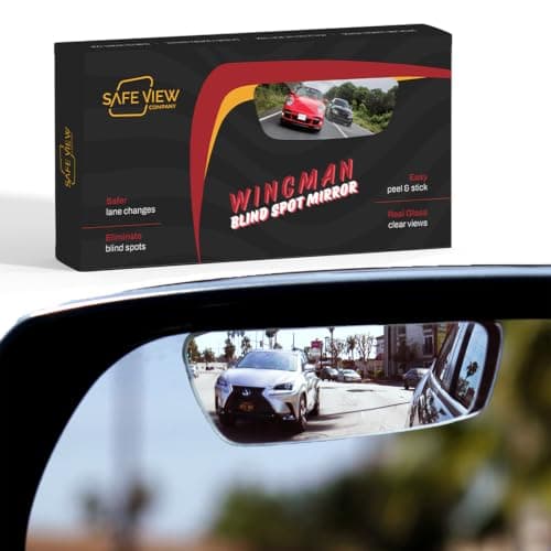 Safe View Wingman Blind Spot Mirrors See More Drive Safer Real Convex Glass Wide Angle Vision Easy Peel Stick Durable Weatherproof Design