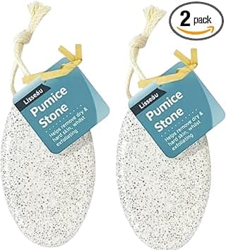 Quailitas Pumice Stone for Hard Skin Removal Natural Foot Exfoliator with Hanging Rope Pack of 2