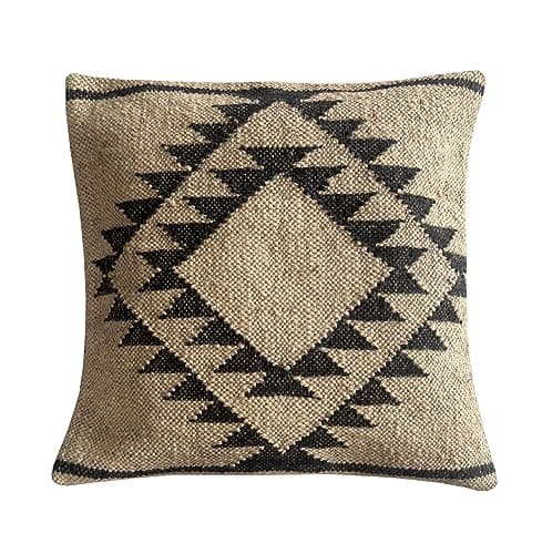 Shubhlaxmifashion Indian Vintage Kilim Hand Loom Cushion Cover 18X18 Pillows Boho Ethnic Shams Jute Pillow Cases Rug Boho