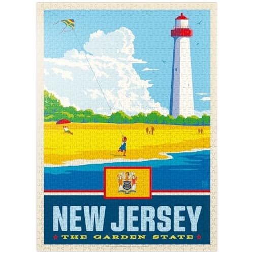 MyPuzzle New Jersey The Garden State Premium 1000 Piece Jigsaw Puzzle for Adults