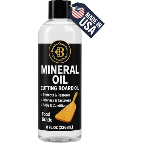 Mineral Oil - 8oz Food Grade Cutting Board Oil and Butcher Block Conditioner, Safe Wood Oil for Bamboo, Teak, Utensils, Chopping Boards, Wooden Kitchen Surfaces Cleaner, Serving Trays, Gift