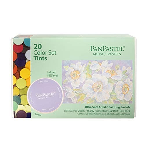 PanPastel Artist Pastels by GOLDEN, Tints Set, 20 Color, Professional Artist Pastels, Unique Pan Format (cake-like)
