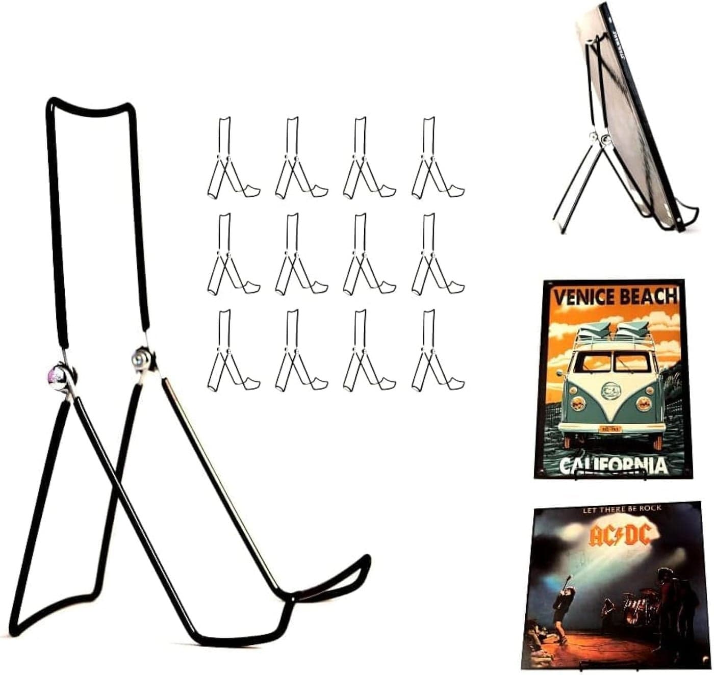 Made in USA 12Pack Sturdy Durable Adjustable Metal Easels to Display Books Frames Comics Plates More Unique on The Market