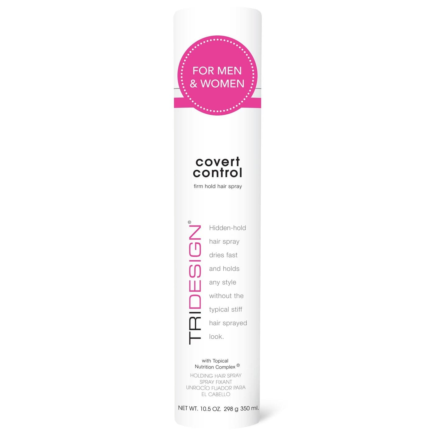 TRI Design Covert Control FastDrying Hairspray for Women and Men Strong Hold and Hair Setting Provides Hidden Control 105 Oz