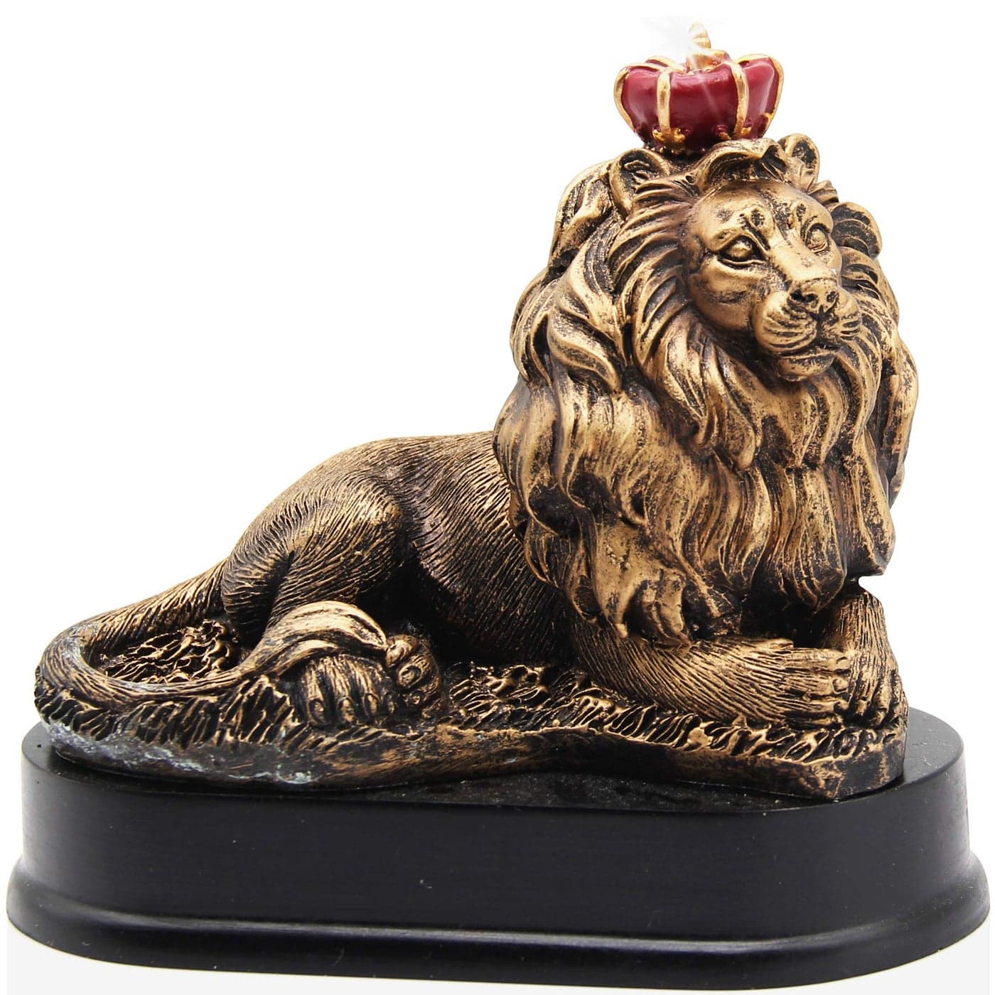 HW Lion King Figurines Statue 5H Office Desk Decoration Nordic Style Home and Study Decoration Collectible Figurines Best Gift for The Man