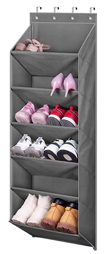 Kitwe Heavy Duty Over The Door Shoe Organizer with Deep Pockets for 12 Pairs of Size 14 Shoes with Design Patent Hanging Shoe Rack for Closets and Narrow Door Storage Oxford Shoe Holder Hanger