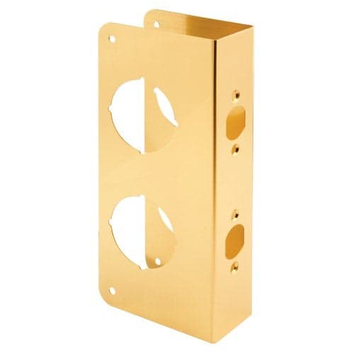Prime-Line U 9559 Brass Lock and Door Reinforcement Plate for 1-3/8 In. Thick Doors, Brass Finish (Single Pack)
