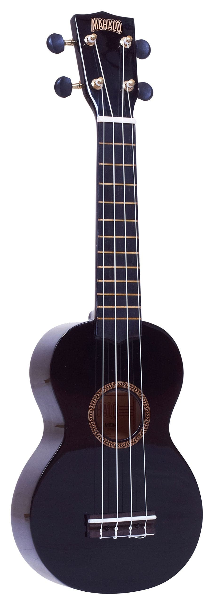 Mahalo Ukuleles Rainbow Series Soprano Black with Bag, MR1BK