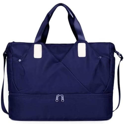 Handcuffs Duffle Bag for Men & Women | Waterproof Gym Bag with Shoe Compartment, Adjustable Shoulder Strap & Wet Pockets | Travel | Workout | Overnight & Weekend Duffel Bags | Trolley Sleeves (Navy)