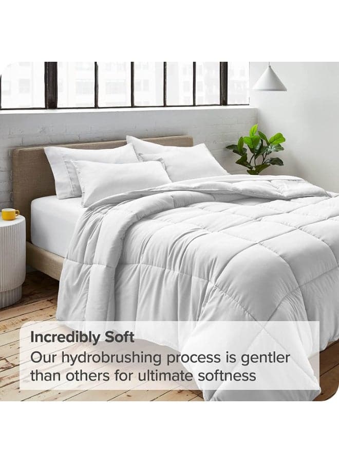 Elegant White King Size Bedding Set Crafted from 100 Percent Cotton, 144TC Finish, Includes Duvet Cover 220x240cm, Deep Fit Sheet 200x200+30cm, and Two Pillow Cases 50x75cm for Modern Bedrooms