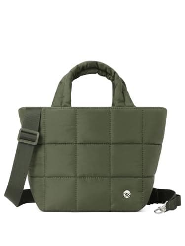 WESTBRONCO Mini Puffer Crossbody Bags for Women, Small Puffy Quilted Purse Nylon Shoulder Handbag with Adjustable Strap