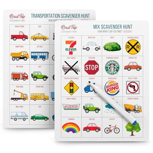 WELL BALANCED Car Bingo Road Trip Essentials Car Activities and Games for Kids Ages 48
