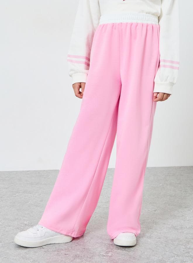 Teens Pink Wide Leg Joggers