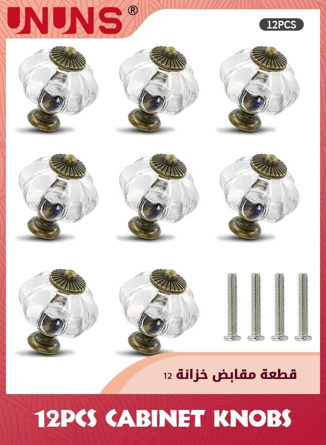 12-Piece Cabinet Knobs,Pumpkin Cabinet Knobs,Retro Dresser Knobs With Screws For Closet Drawer Cupboard Cabinet And DIY Home Project