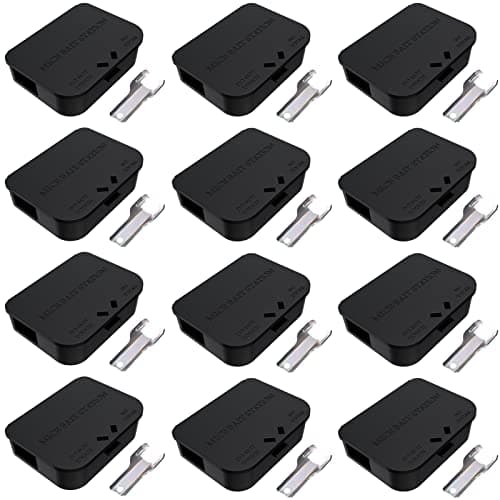 Mouse Stations with Keys 12 Pack, Keyless Design and Key Required Mouse Stations, Mice Stations, Keeps Children and Pets Safe Indoor & Outdoor, Black