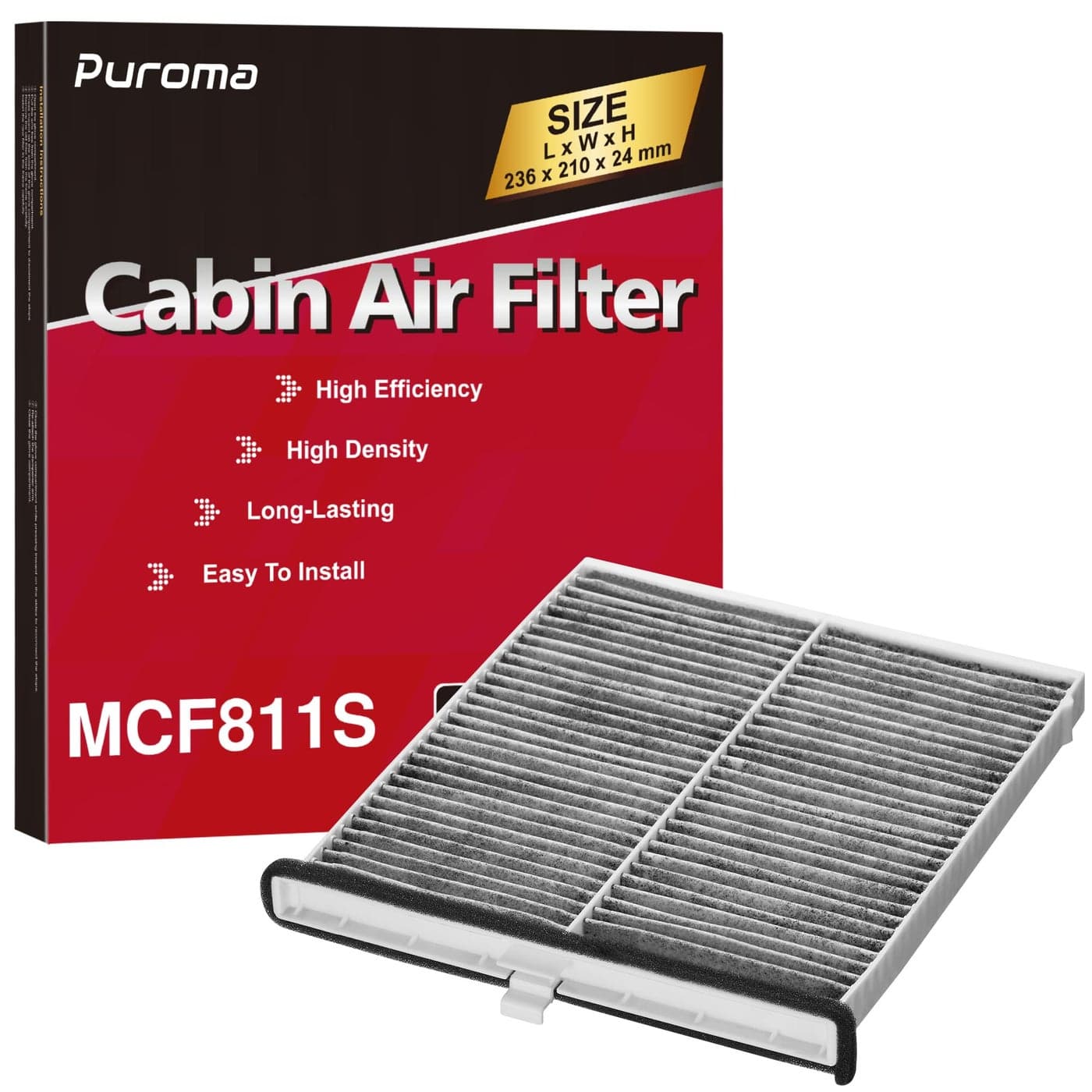 Puroma Cabin Air Filter with Activated Carbon Replacement for CF11811 CPJ6X CAF1907P CAF1907C CU24009 Compatible with Mazda 3 Mazda 6 CX5 MP111KD45 KD4561J6X KR1161J6X