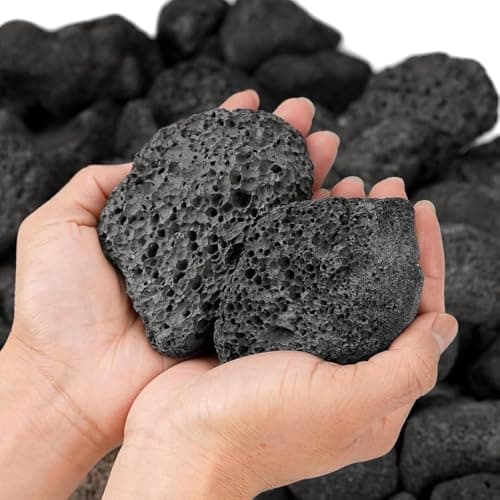 VAYINATO® Natural Volcanic Black Lava Rocks, Versatile Pebbles for Fish Tank Landscaping, Succulent Planters, Vase Filler & Garden Accents, Indoor Outdoor Gas Fyre Pits Fyreplaces (10~15cm, 1 Kg)