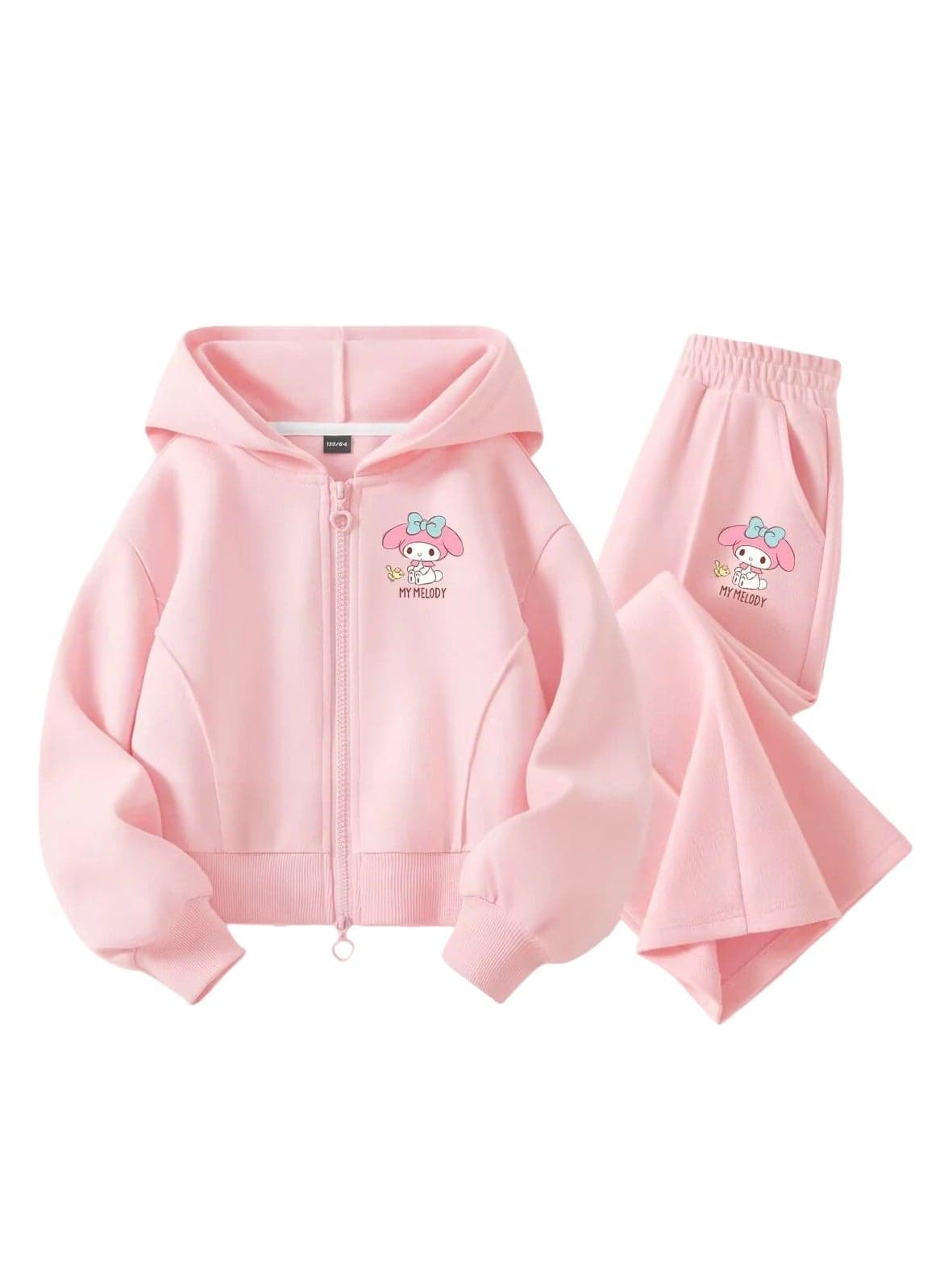 My Melody printed children's sportswear set with zipper jacket two-piece set available in various sizes — 140CM
