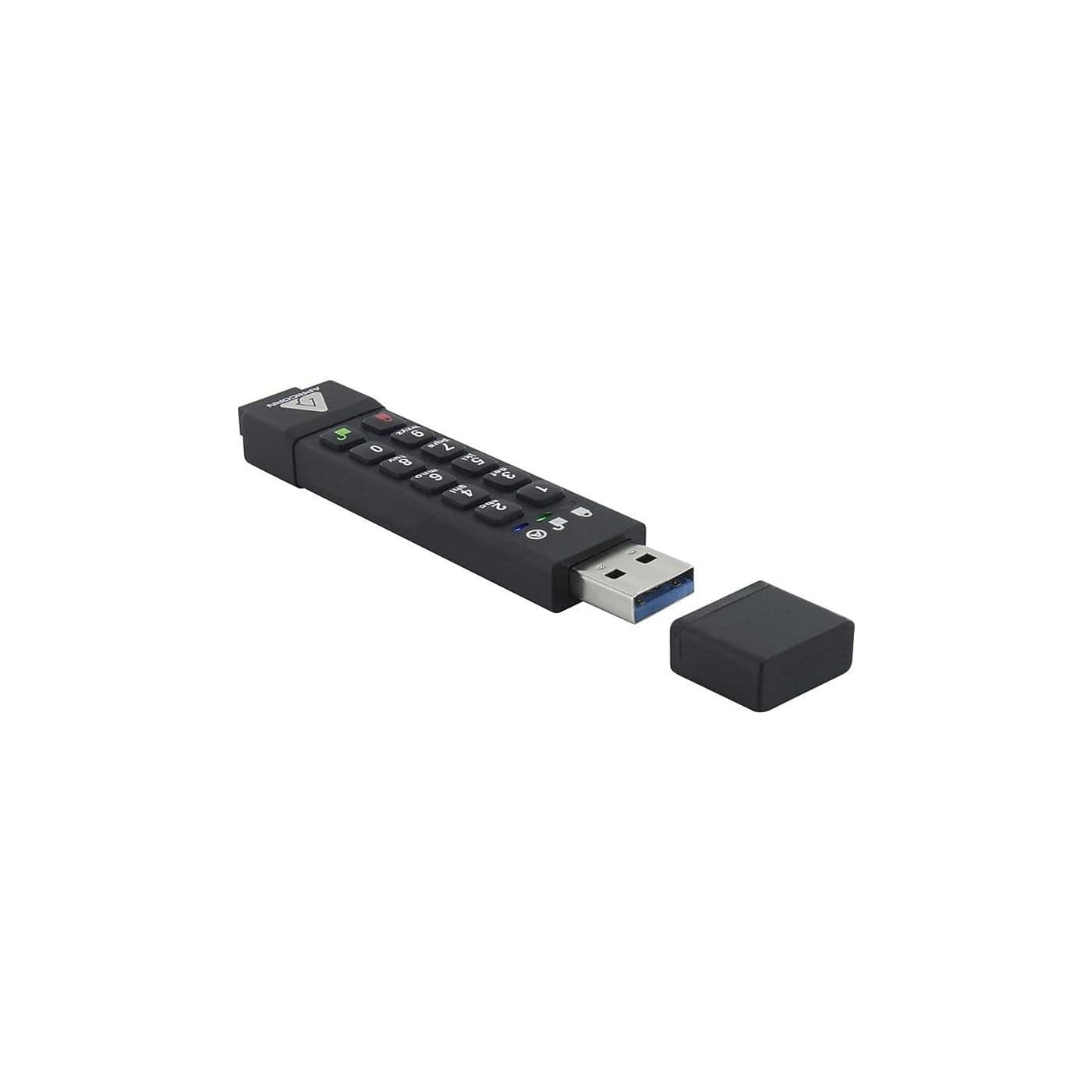 Apricorn 128GB Aegis Secure Key 3Z 256-bit AES XTS Hardware Encrypted FIPS 140-2 Level 3 Validated Secure USB 3.0 Flash Drive (ASK3Z-128GB), black