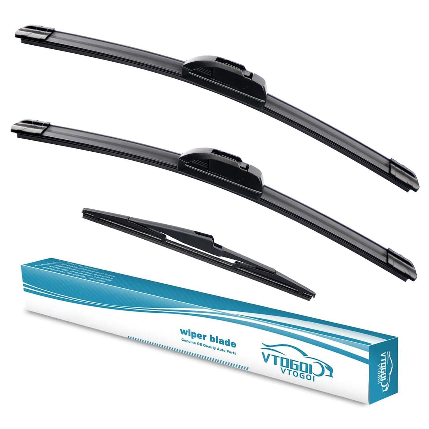 VTOGOI Wiper Blades With Rear Wiper Blades Set For 20172022 Kia Sportage 20192023 Hyundai Santa Fe Automotive Replacement Windshield Wiper BladesEasy DIY Install 261611Set of 3