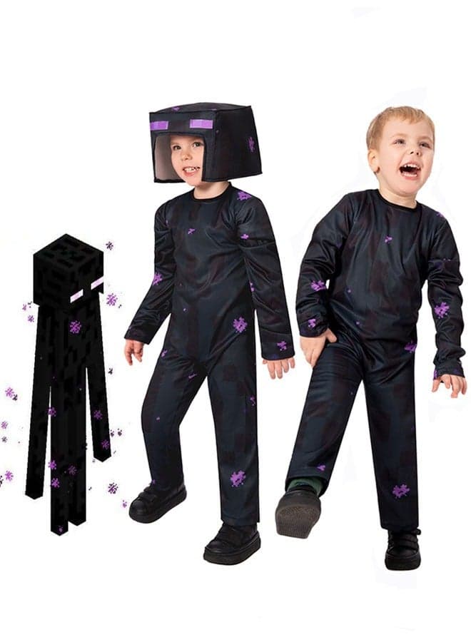 Minecraft enderman cosplay costumes children's coswear headgear + jumpsuit gifts for Minecraft fans