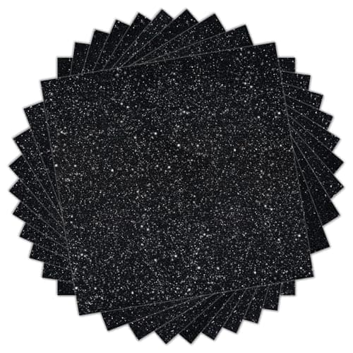 HTVRONT Black Glitter HTV Heat Transfer Vinyl11 Pack 12x10 Iron On Vinyl for TShirtsBlack HTV Glitter Vinyl Compatible with Cricut Silhouette Heat Press