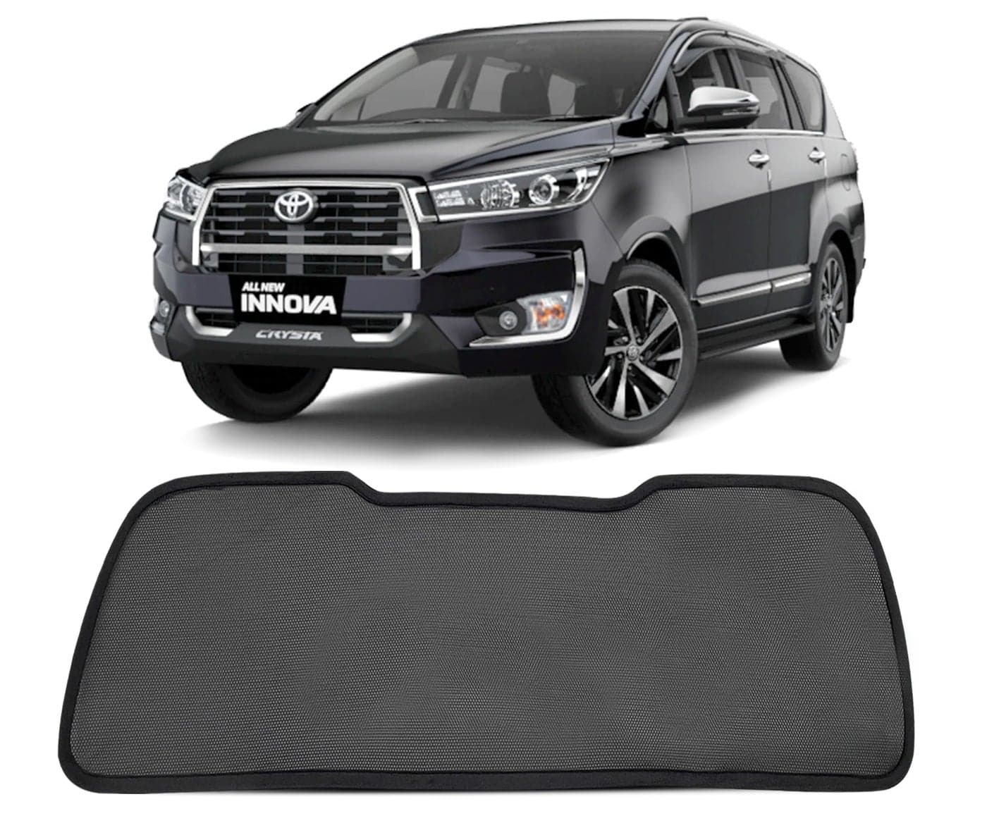 Autofact Dicky Curtain for Toyota Innova Crysta (2016 to 2024) | Custom Fit Rear Windshield Sunshade | UV & Heat Protection | Foldable Mesh | Privacy & Cooling Car Accessory
