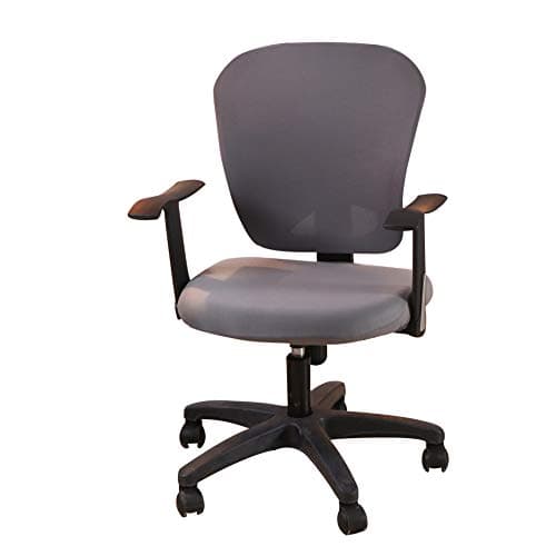 Jinzio Computer Office Chair Cover - Split Protective & Stretchable Cloth Polyester Universal Desk Task Chair Chair Covers Stretch Rotating Chair Slipcover, Grey