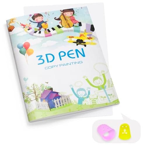 Dayker 3D Printing Drawing Book Reusable 40 Vibrant Patterns Template with a PVC Transparent Board Thick Paper Painting Graffiti Stencils for 3D Pen DIY Gifts