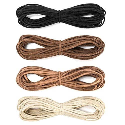 Faux Leather Cord Thread - 4 Colors - 10 Yards of Each Color - Suede String for DIY Bracelet, Necklace and Jewelry Making