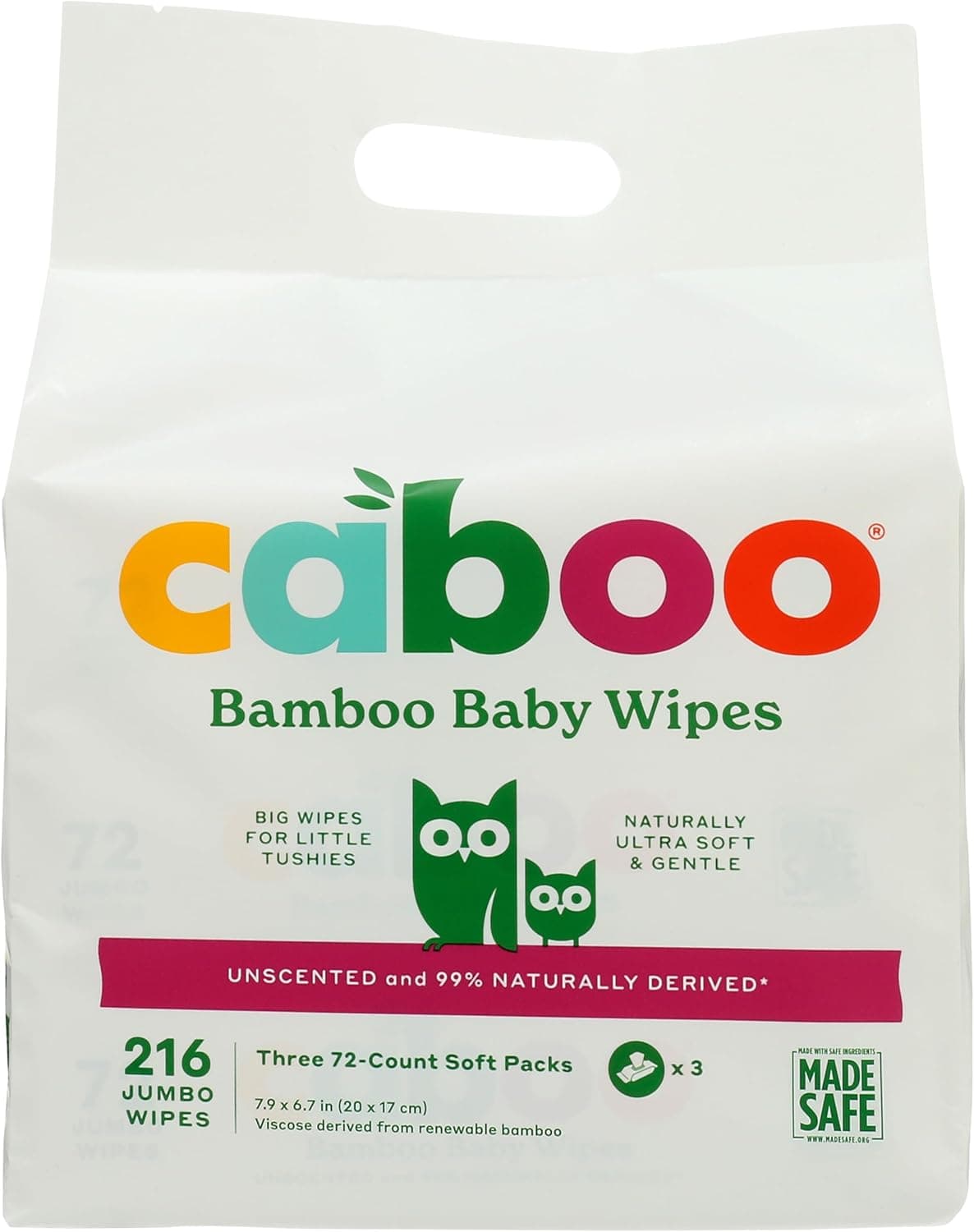 Caboo Bamboo Baby Wipes Bundle Cruelty Free EcoFriendly 216 Pack Pack of 6