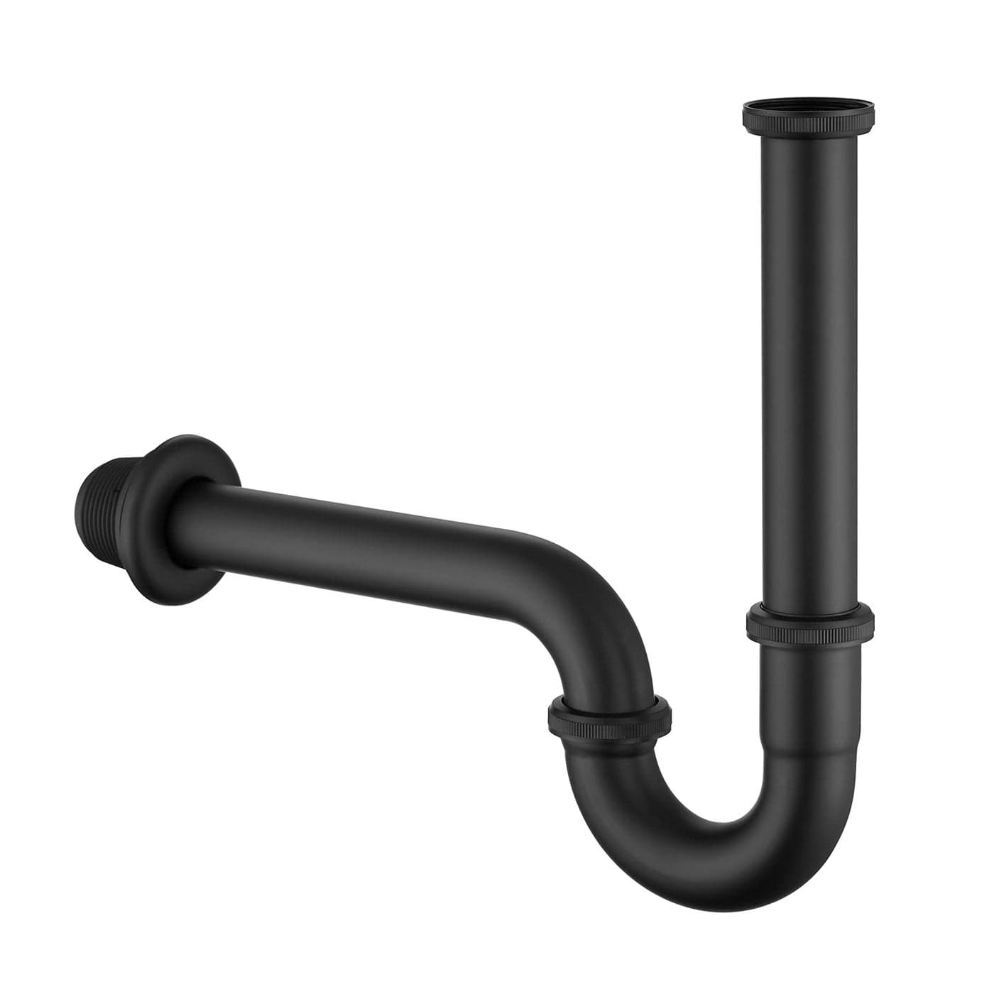 GORDEE Bathroom Basin Sink Bottle P Trap Brass UShape 114 inch Slip Inlet Drain Lavatory Adjustable Height Sink Waste Drain PTrap Kit Pls Measure ur Sink Hole Size Before Order Matte Black