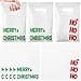 Cholemy 100 Pcs Merry Christmas Treat Gift Bags Christmas Ho Ho Plastic Goodie Candy Snack Bags with Handle Xmas Party Supplies and Gifts Wrapping 984 x 65