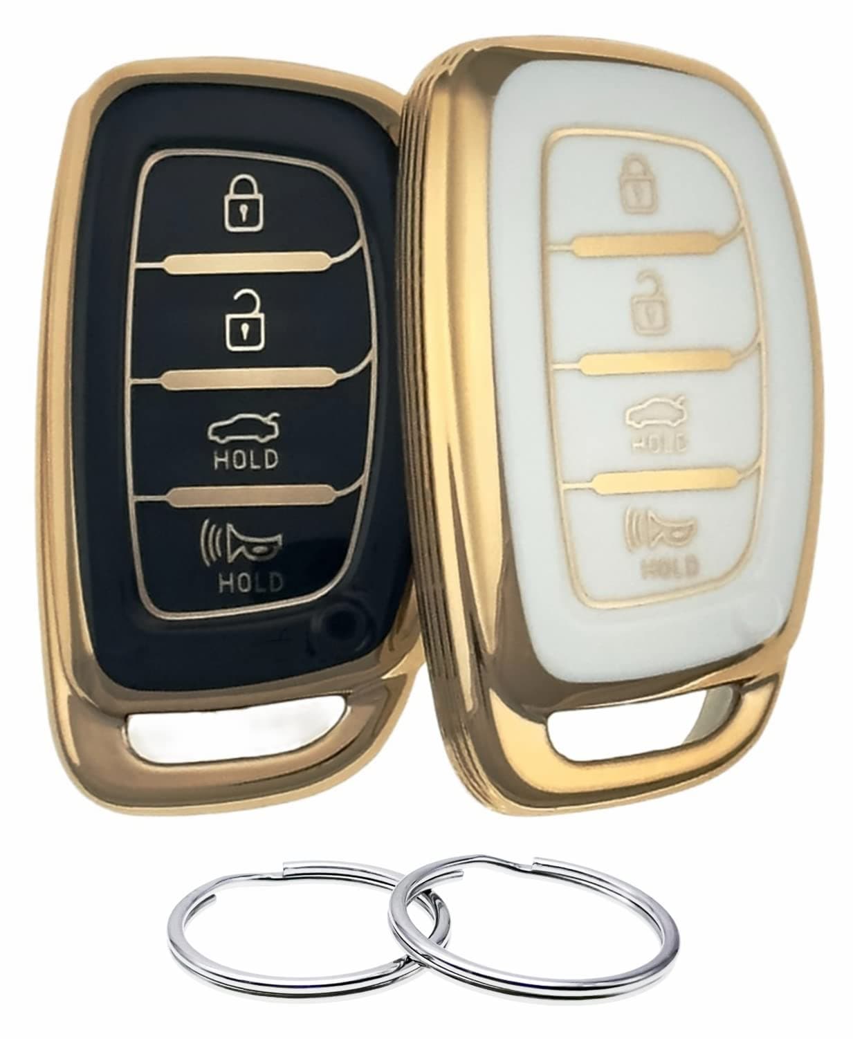 REPROTECTING TPU Key Fob Cover Compatible with 20162021 Hyundai Elantra Elantra GT Ioniq Sonata Tucsonnot for Keys with Ejectfold Buttons BlackWhite