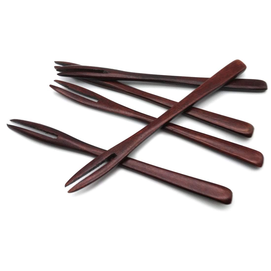 5 Pack Wooden Forks for eating Desserts Chips Snacks Cereal Salad Fruit Ecofriendly Japanese Wood Salad Dinner Fork Tableware Dinnerware for Kids Adult