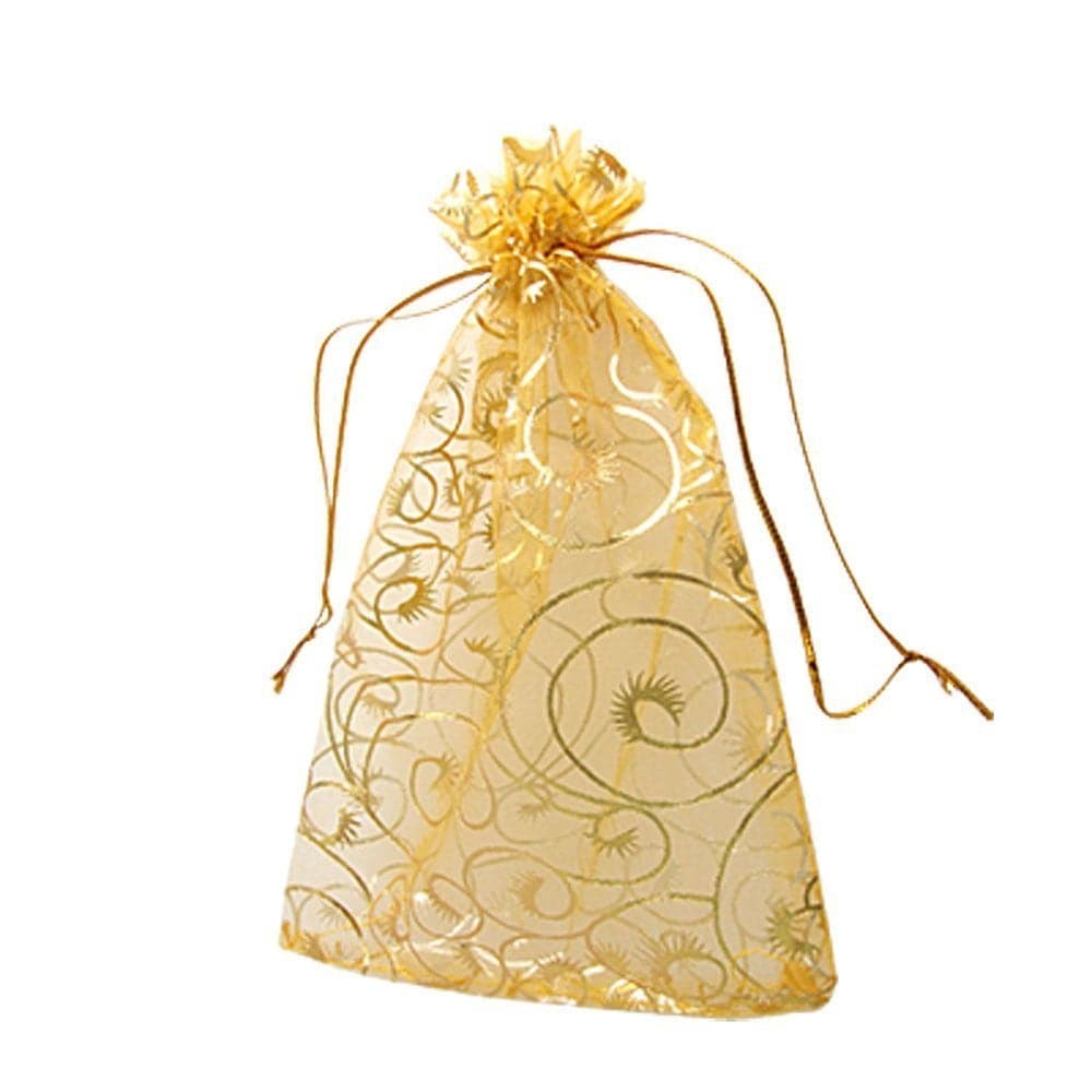 Wedding Favors Small Gift Bags 100pcs 39x47 Inch 10x12cm Gold Organza Bags for Party Favor Bags Small Business Candy Bags Mesh Bag Gold 39x47