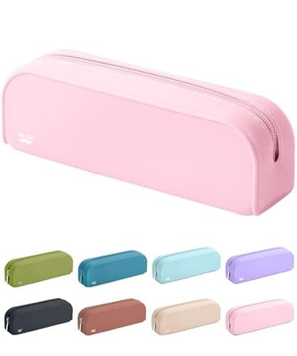 Mr. Pen- Silicone Pencil Case, Light Pink Pencil Pouch, Pencil Case Small, Pencil Pouch Aesthetic