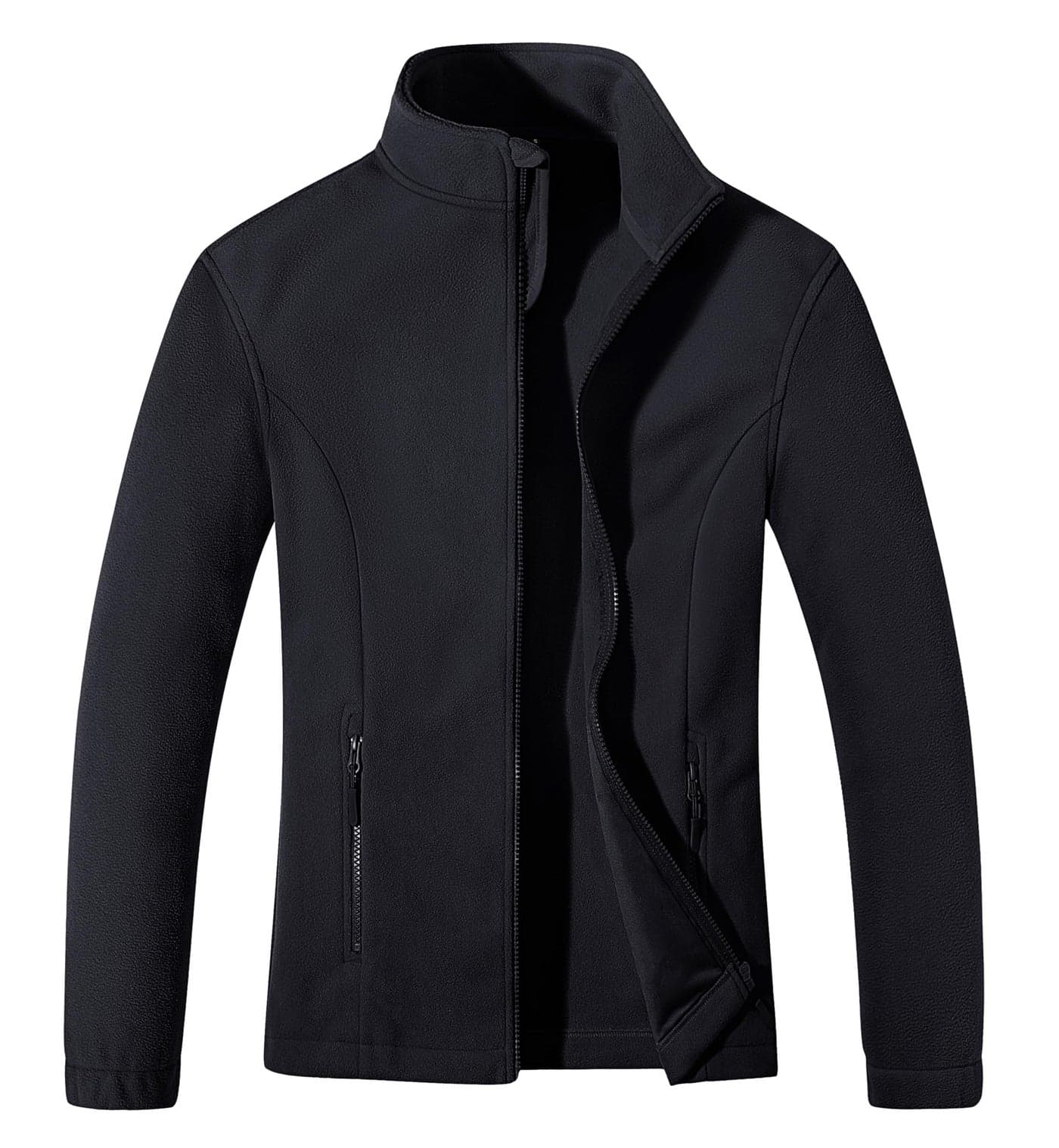 MAGCOMSEN Black Fleece Jacket for Women Lightweight Full Zip Coat with Zipper Pockets Comfortable Warm S
