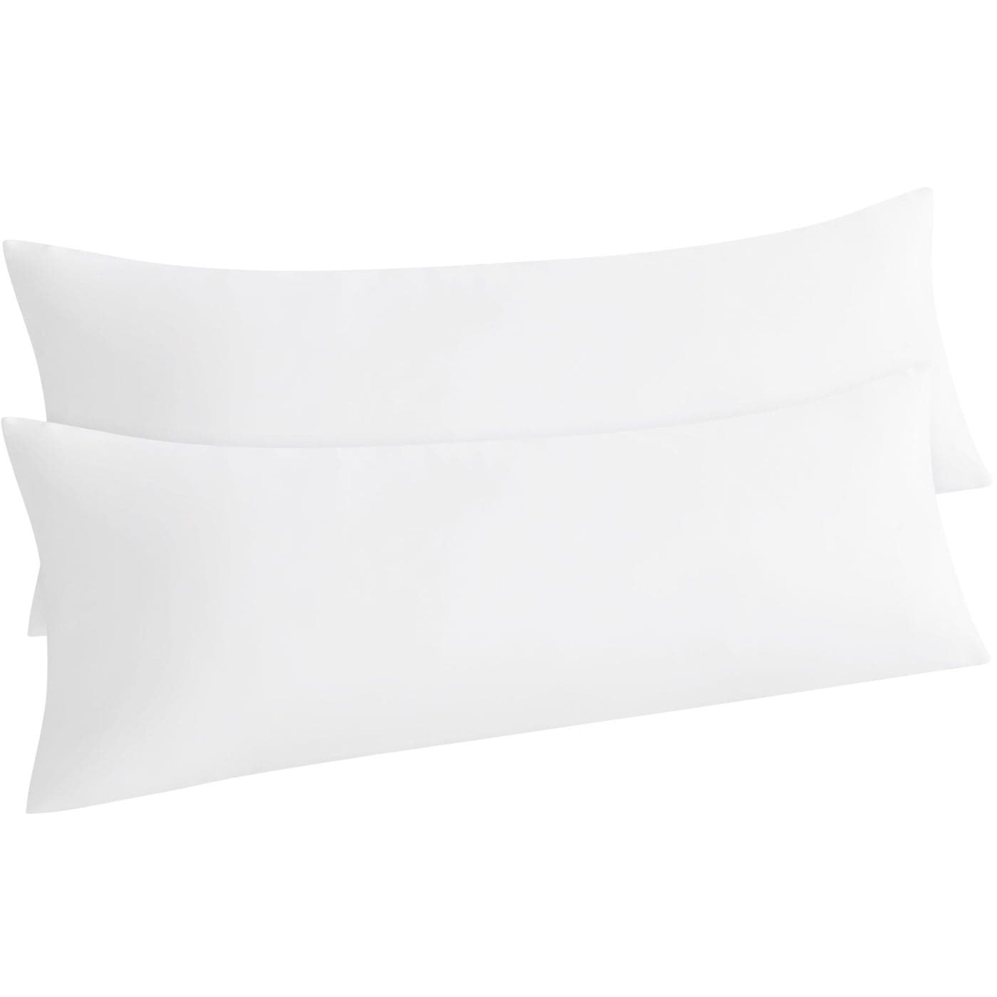 NTBAY Body Pillow Cases Set of 2 2 Pack Brushed Microfiber 20x54 Pillow Cases Soft Wrinkle Fade Stain Resistant White Pillow Cases with Envelope Closure 20x54 Inches White
