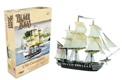 Warlord Black Seas The Age of Sail USS Constitution Game Role Playing Strategy Board Games for Adults Table Top The Age of Sail Strategic Wargaming Kit Tabletop Military History RPG with Terrain