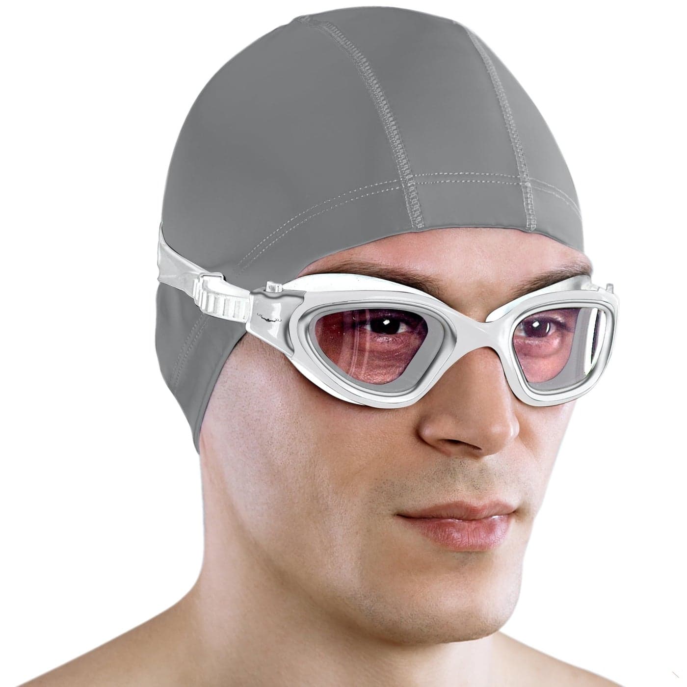 AqtivAqua Swim Goggles Swimming Goggles for Adult Men Women Kids 614 Youth Girls Boys Childrens DXC Metallic Silver Silver case Clear lens