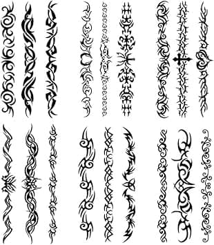 Yesallwas 6 Sheets Black Tribal fake Tattoos for Men Women Arm Temporary Tattoo Mix Tribal Tattoo Body Sticker 9cmX 19cm354X748 inches LXW