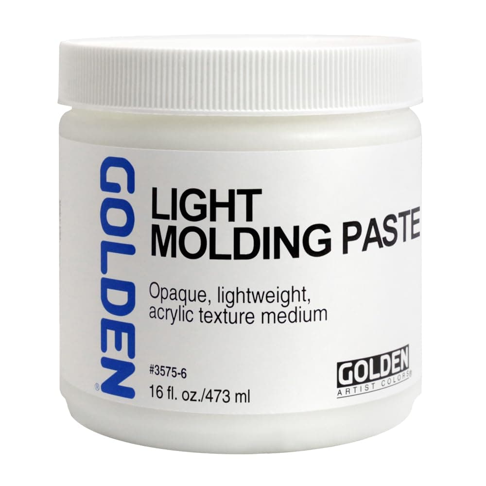 Light Molding Paste by GOLDEN, 16 fl. oz. Jar, Professional Acrylic Paste Medium, Opaque