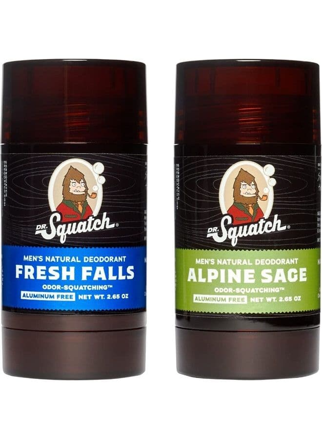 Natural Deodorant for Men – Odor-Squatching Men's Deodorant Aluminum Free - Alpine Sage + Fresh Falls (2.65 oz, 2 Pack)