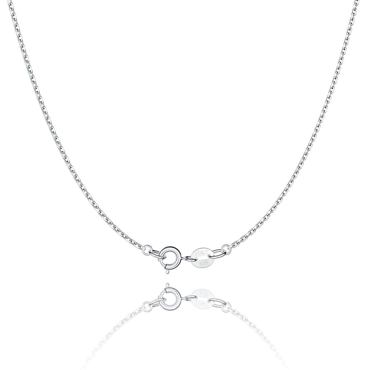 Jewlpire 925 Sterling Silver Chain Necklace Chain for Women 1.1mm Cable Chain Necklace Upgraded Spring-Ring Clasp - Thin & Sturdy - Italian Quality 16 Inch