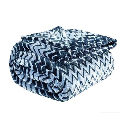 VAS COLLECTIONS® Premium Jacquard Plush Double Blanket | 300 GSM Lightweight Cozy Soft for Bed, Sofa, Couch, Travel & Camping| 220x230 cm or 86x90 inches