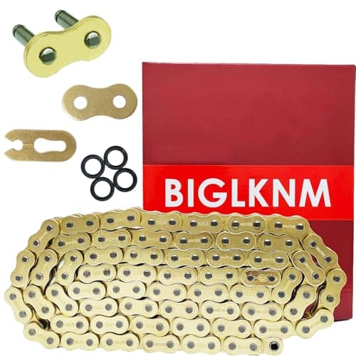 BIGLKNM 525 XRing Motorcycle Chain 104 Links with Connecting Master Link Gold Drive Chain for Suzuki Honda Kawasaki Bicycles Motorcycle Mini Bike Dirt Bike